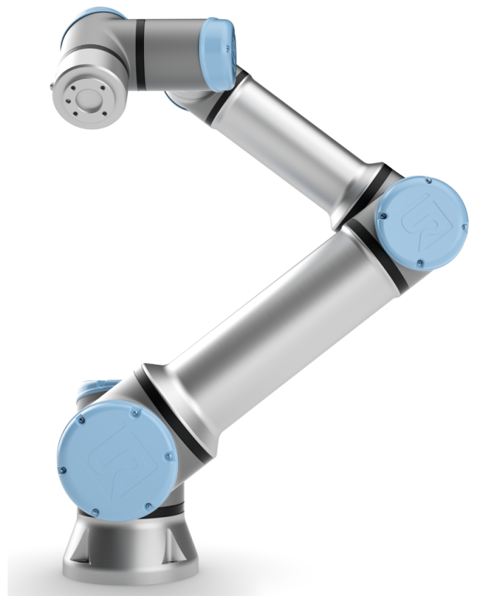 Universal Robots UR16e collaborative robot with 16 kg payload, 900 mm reach, and compact footprint for heavy-duty automation in small spaces