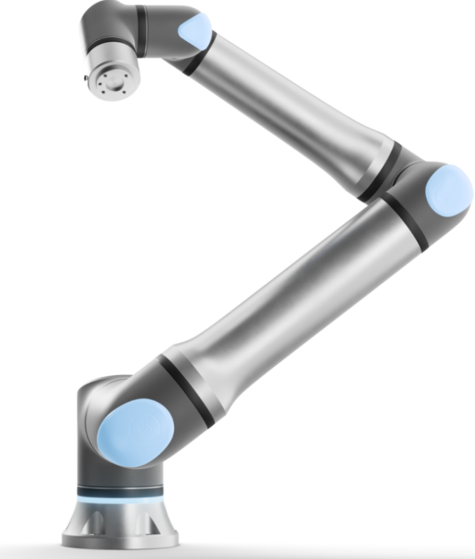 UR15 collaborative robot arm from Universal Robots, designed for heavy-duty automation with 15 kg payload and 5 m/s speed